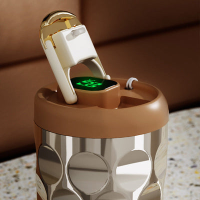 Large Capacity Temperature Display Coffee Cup With Leak Proof Lid