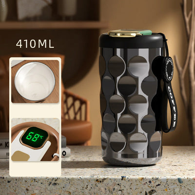 Large Capacity Temperature Display Coffee Cup With Leak Proof Lid
