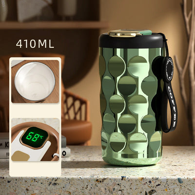 Large Capacity Temperature Display Coffee Cup With Leak Proof Lid