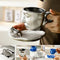 Creative Ceramic Face Coffee Mug With Artistic Metal Touch Design