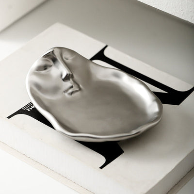 Creative Ceramic Face Coffee Mug With Artistic Metal Touch Design