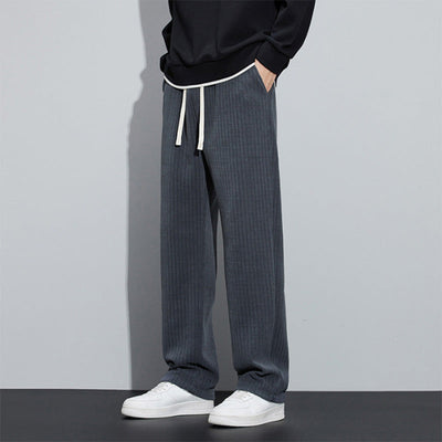 Men's Loose Straight Leg Pants With Adjustable Drawstring Waist