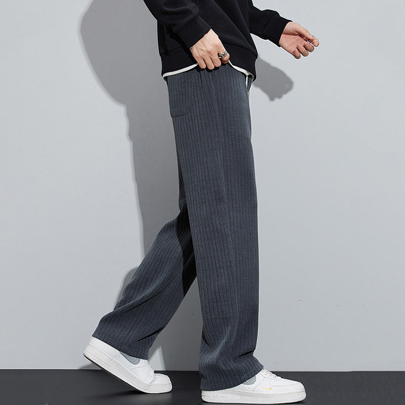 Men's Loose Straight Leg Pants With Adjustable Drawstring Waist