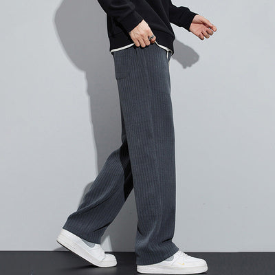 Men's Loose Straight Leg Pants With Adjustable Drawstring Waist
