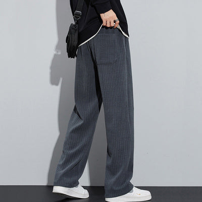 Men's Loose Straight Leg Pants With Adjustable Drawstring Waist