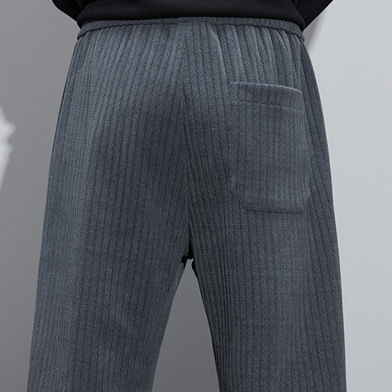 Men's Loose Straight Leg Pants With Adjustable Drawstring Waist