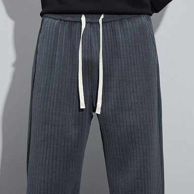 Men's Loose Straight Leg Pants With Adjustable Drawstring Waist