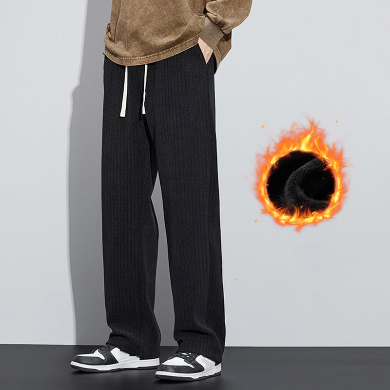 Men's Loose Straight Leg Pants With Adjustable Drawstring Waist
