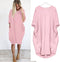 Women Casual Loose Pocket Long Sleeves Dress Comfortable Stylish