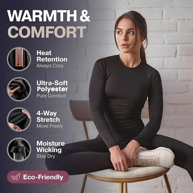 Women's Thermal Underwear Set Soft Comfortable Two-Piece Warmwear