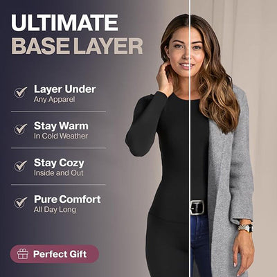 Women's Thermal Underwear Set Soft Comfortable Two-Piece Warmwear