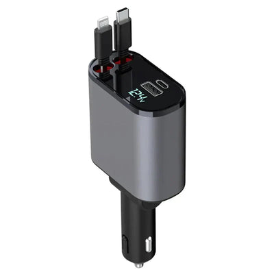Retractable Fast Car Charger Compact USB Quick Charging Cable
