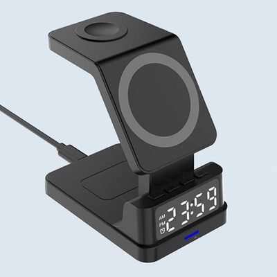 Multi-Function Magnetic Wireless Charger With LED Clock Display