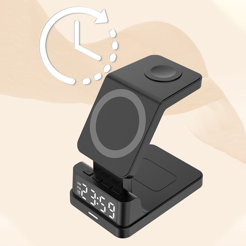 Multi-Function Magnetic Wireless Charger With LED Clock Display