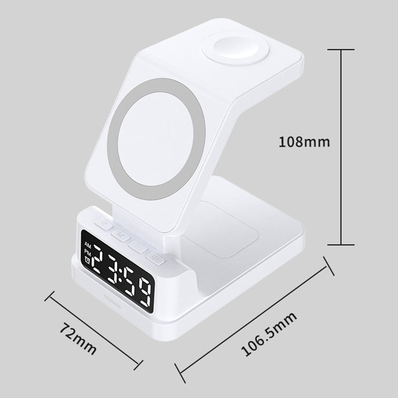 Multi-Function Magnetic Wireless Charger With LED Clock Display