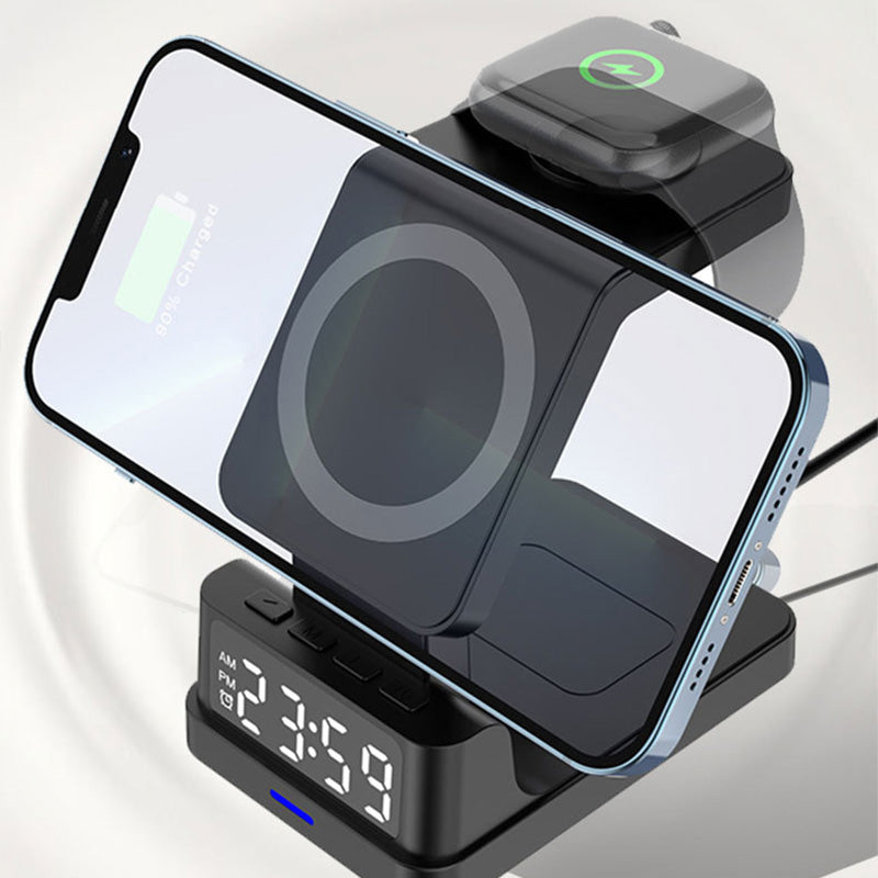 Multi-Function Magnetic Wireless Charger With LED Clock Display