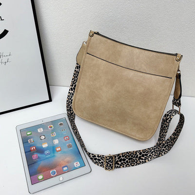 Colorful Crossbody Leather Bag With Adjustable Straps For Women