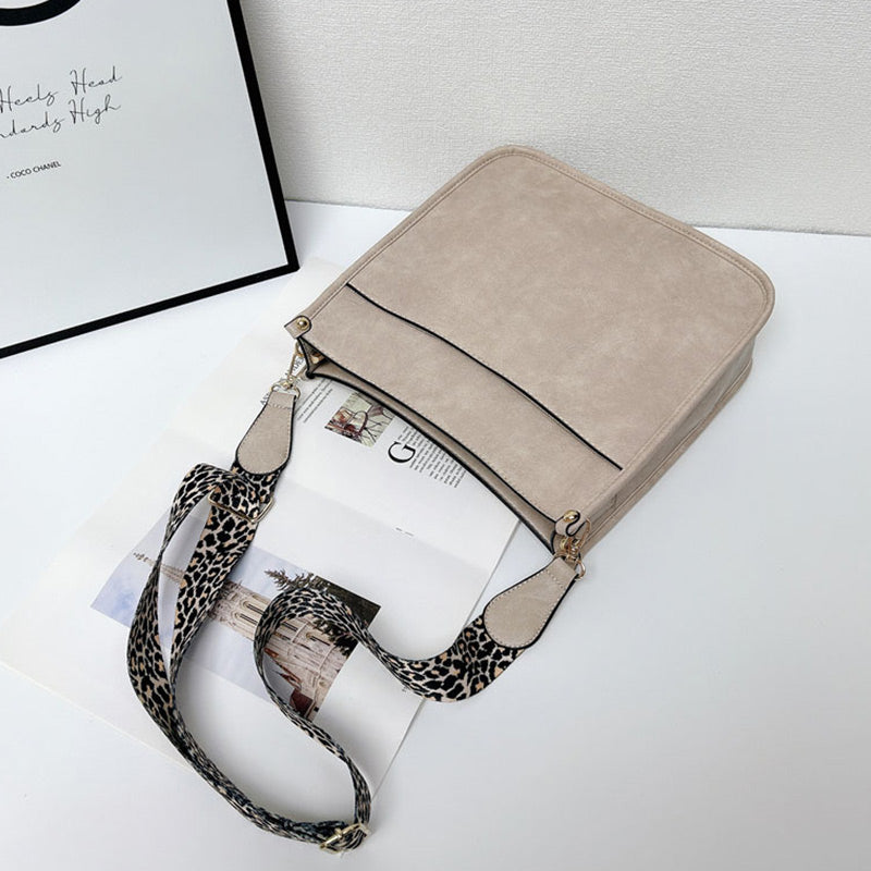 Colorful Crossbody Leather Bag With Adjustable Straps For Women