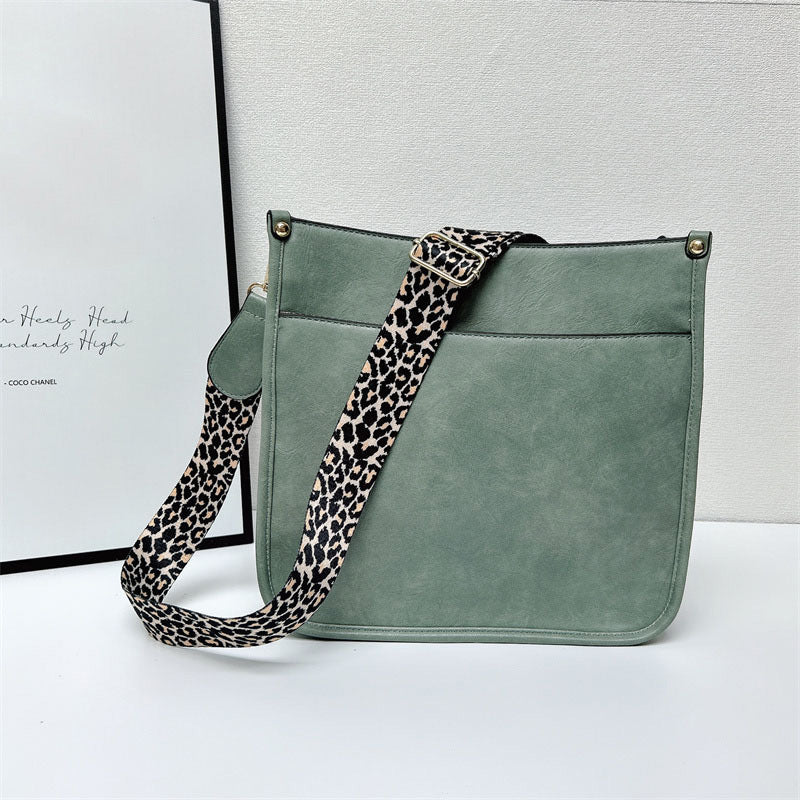 Colorful Crossbody Leather Bag With Adjustable Straps For Women