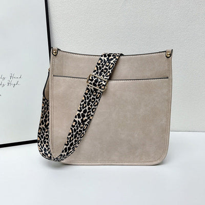Colorful Crossbody Leather Bag With Adjustable Straps For Women