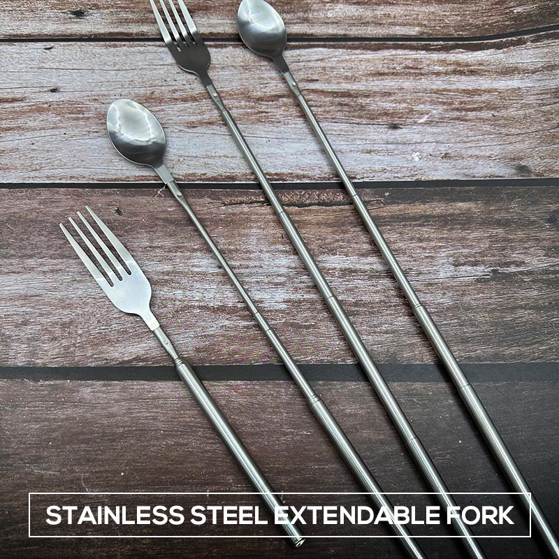 Stainless Steel Extendable Fork For Camping And Outdoor Use