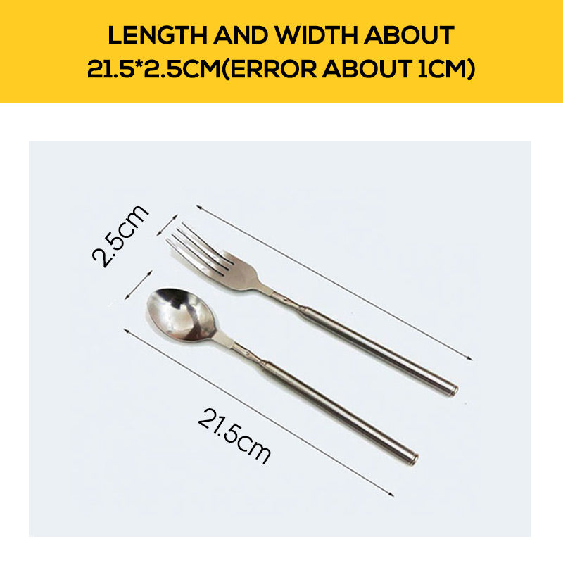 Stainless Steel Extendable Fork For Camping And Outdoor Use