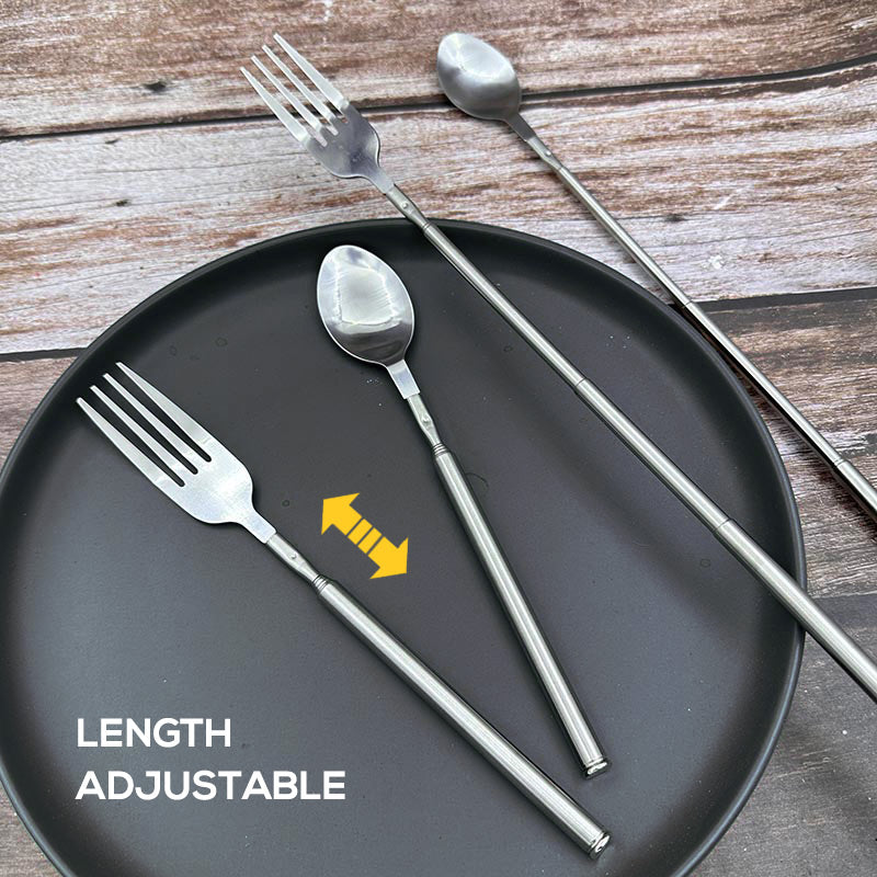 Stainless Steel Extendable Fork For Camping And Outdoor Use