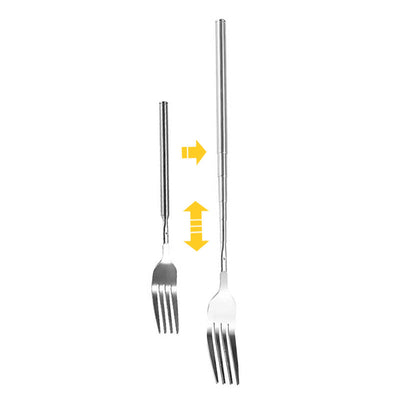 Stainless Steel Extendable Fork For Camping And Outdoor Use