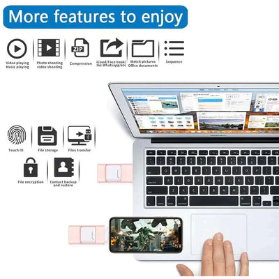 4-in-1 Mobile Phone USB Flash Drive Multiport Storage Device