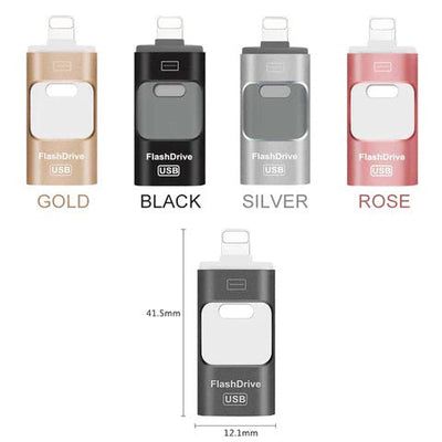 4-in-1 Mobile Phone USB Flash Drive Multiport Storage Device