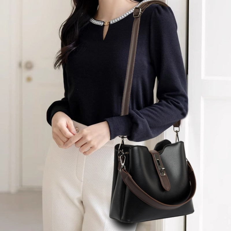 PU Leather Crossbody Bag Large Capacity Multi-Layer Stylish Design