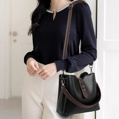 PU Leather Crossbody Bag Large Capacity Multi-Layer Stylish Design