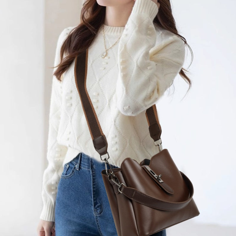 PU Leather Crossbody Bag Large Capacity Multi-Layer Stylish Design