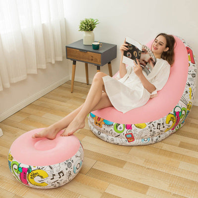 Thickened Inflatable Bean Bag Chair For Adults With Comfortable Footstool