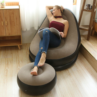 Thickened Inflatable Bean Bag Chair For Adults With Comfortable Footstool