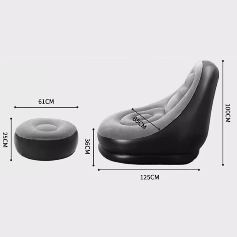 Thickened Inflatable Bean Bag Chair For Adults With Comfortable Footstool