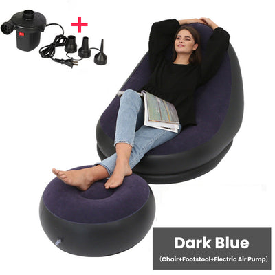 Thickened Inflatable Bean Bag Chair For Adults With Comfortable Footstool
