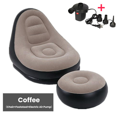 Thickened Inflatable Bean Bag Chair For Adults With Comfortable Footstool