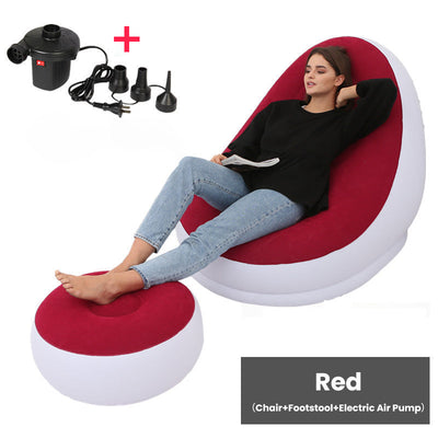 Thickened Inflatable Bean Bag Chair For Adults With Comfortable Footstool