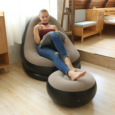 Thickened Inflatable Bean Bag Chair For Adults With Comfortable Footstool