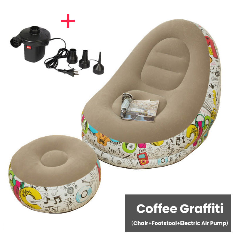 Thickened Inflatable Bean Bag Chair For Adults With Comfortable Footstool