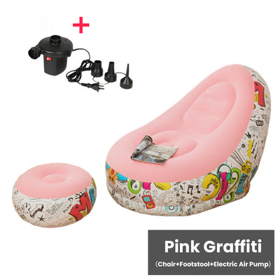 Thickened Inflatable Bean Bag Chair For Adults With Comfortable Footstool