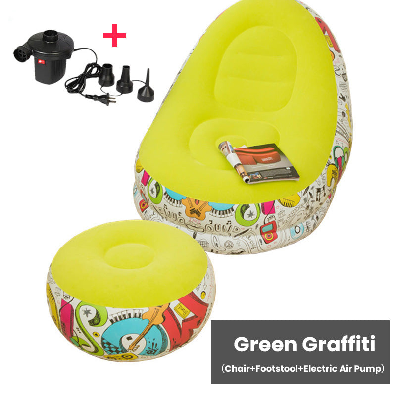 Thickened Inflatable Bean Bag Chair For Adults With Comfortable Footstool