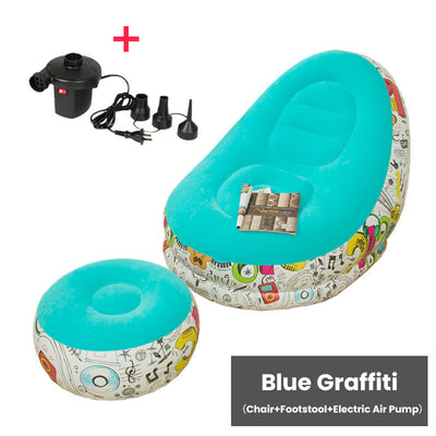 Thickened Inflatable Bean Bag Chair For Adults With Comfortable Footstool