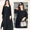 Women's Ankle-Length Dress Classic Solid Color Lapel Design