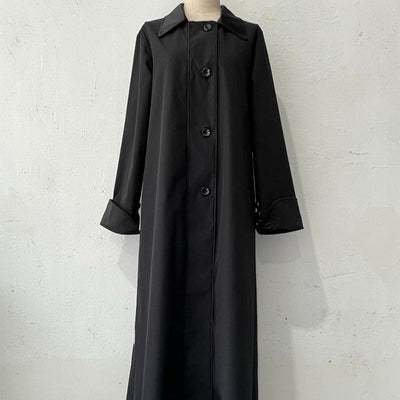 Women's Ankle-Length Dress Classic Solid Color Lapel Design