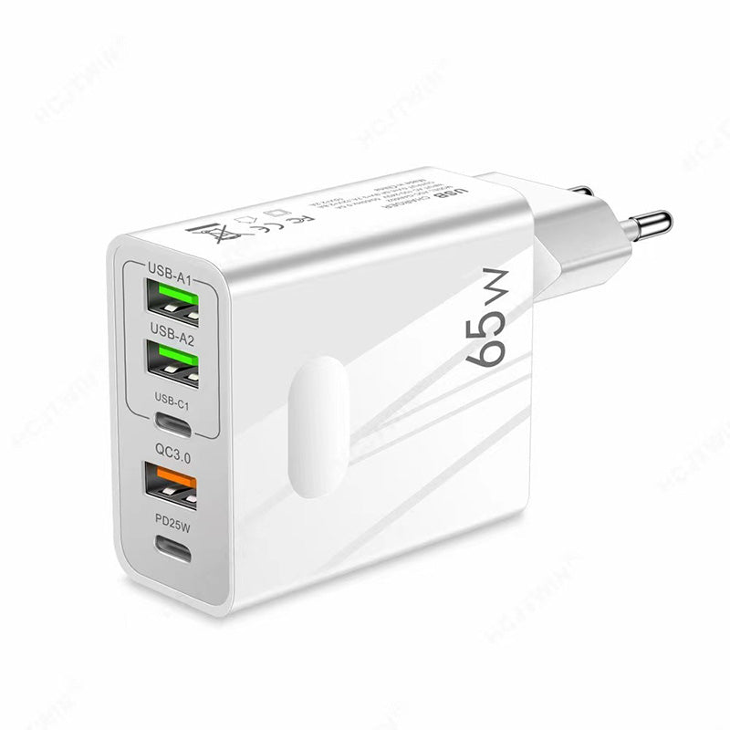 65W Fast Charger Multiple Ports USB Quick Charging Adapter