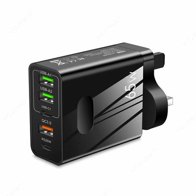 65W Fast Charger Multiple Ports USB Quick Charging Adapter
