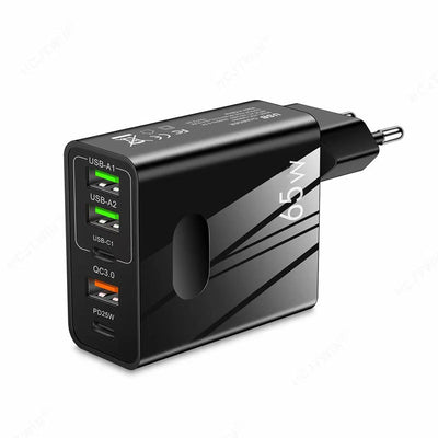 65W Fast Charger Multiple Ports USB Quick Charging Adapter