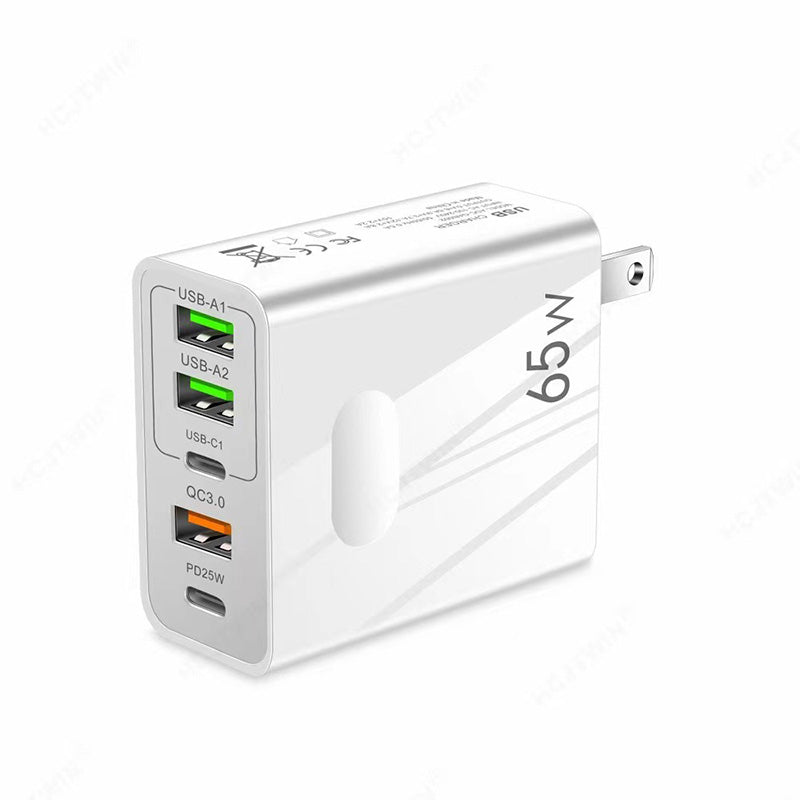 65W Fast Charger Multiple Ports USB Quick Charging Adapter